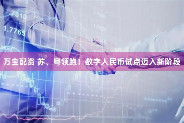 万宝配资 苏、粤领跑！数字人民币试点迈入新阶段